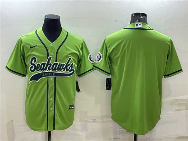 Men%27s Seattle Seahawks Blank Green With Patch Cool Base Stitched Baseball Jersey->san francisco 49ers->NFL Jersey